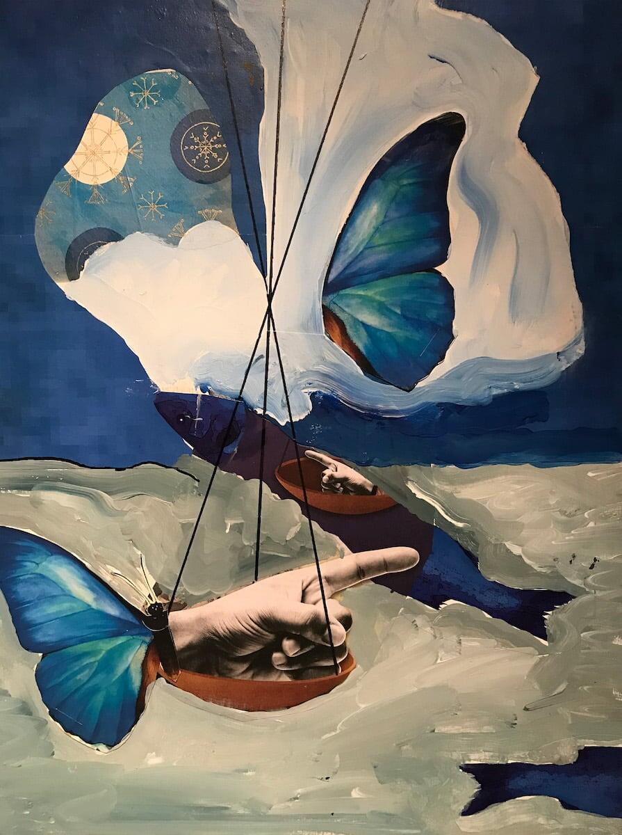 Vlindervlucht van hand